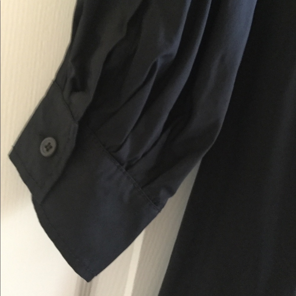 Prada off the shoulders pleat cotton black dress - Picture 4 of 8